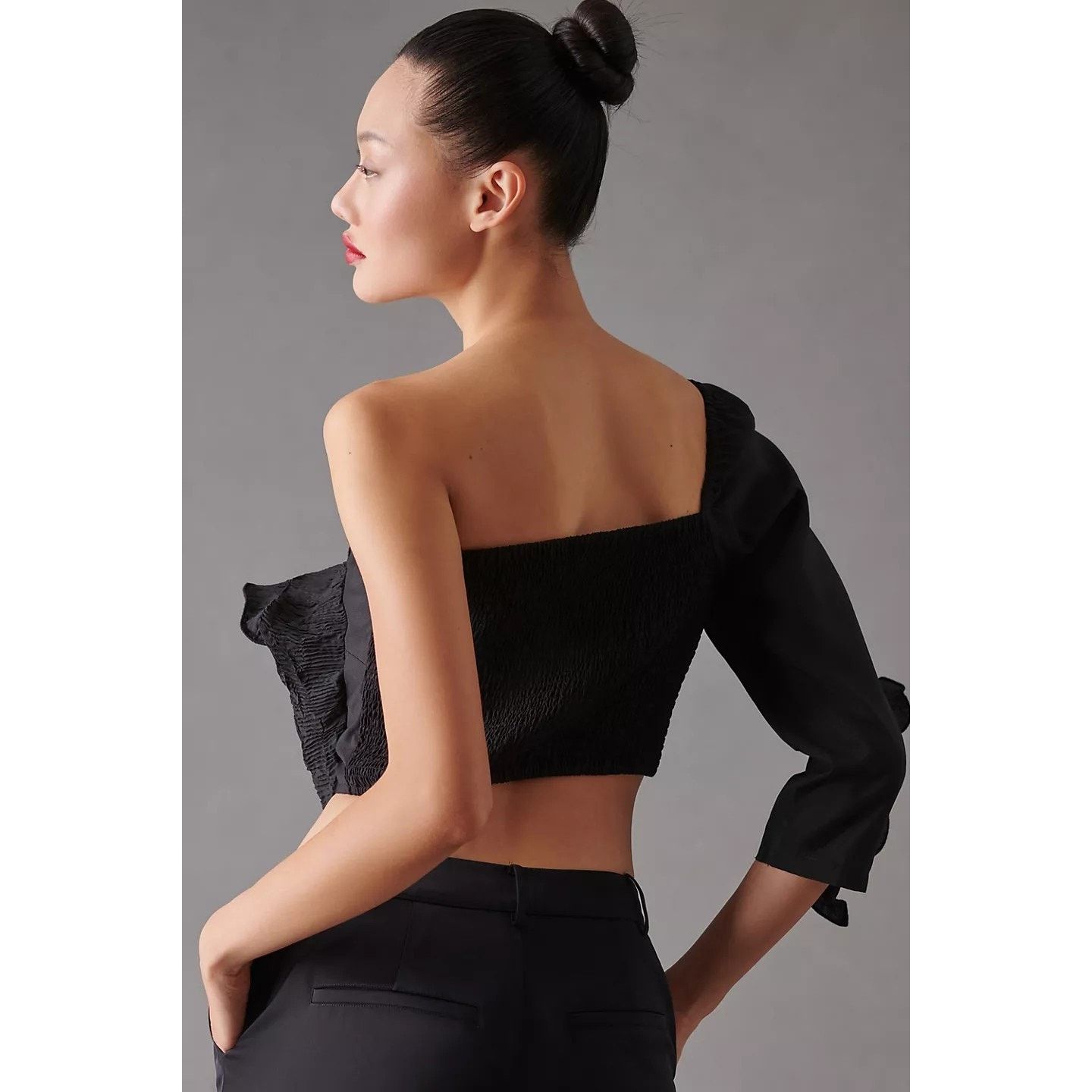 Anthropologie New Anthropologie Let Me Be 3-D Rosette One-Shoulder Top XXS Size XXS / US 00 / IT 34 - 5 Thumbnail