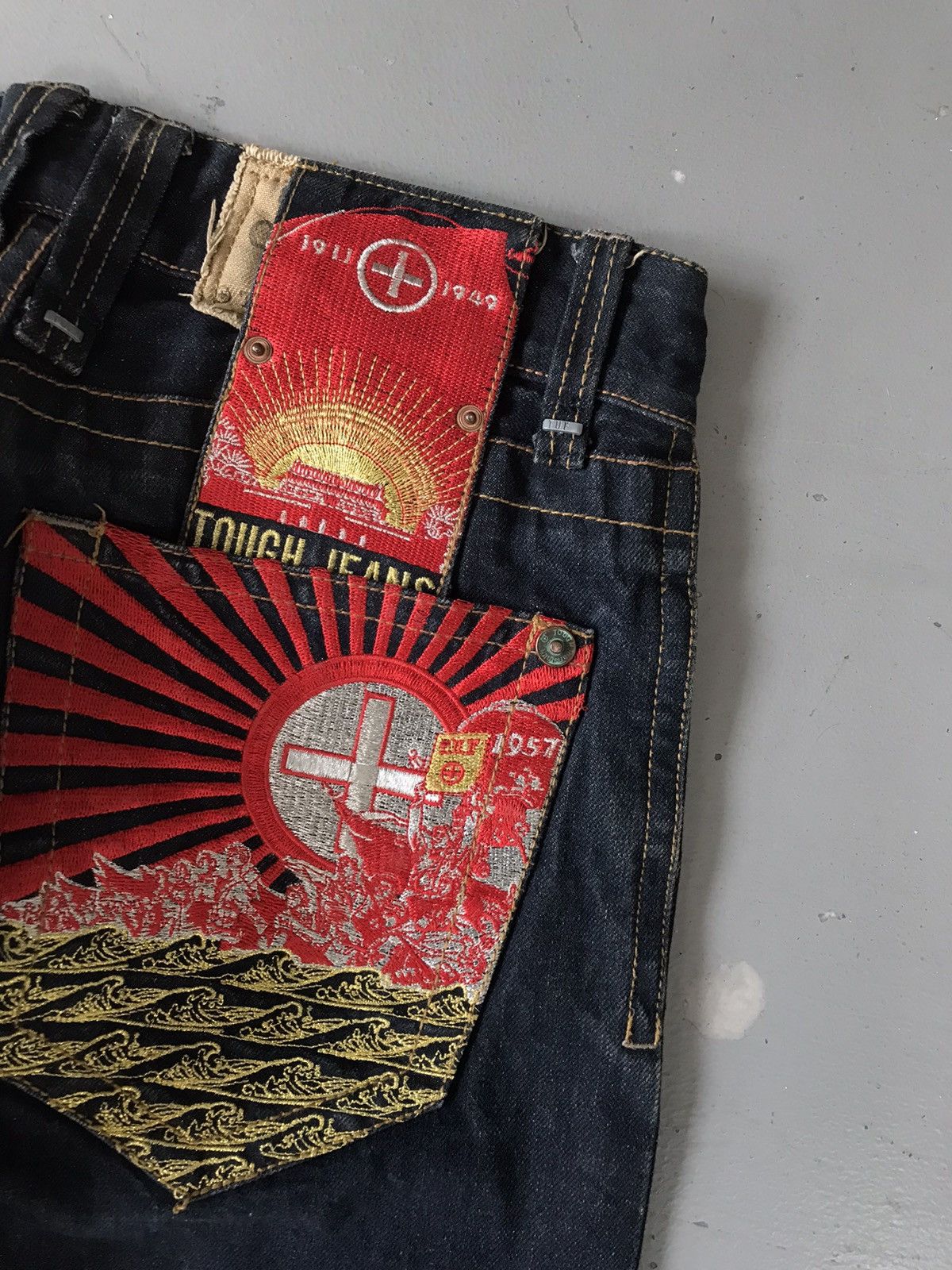 Vintage Vintage tough jeansmith rare embroidered straight fit denim Size US 29 - 12 Thumbnail
