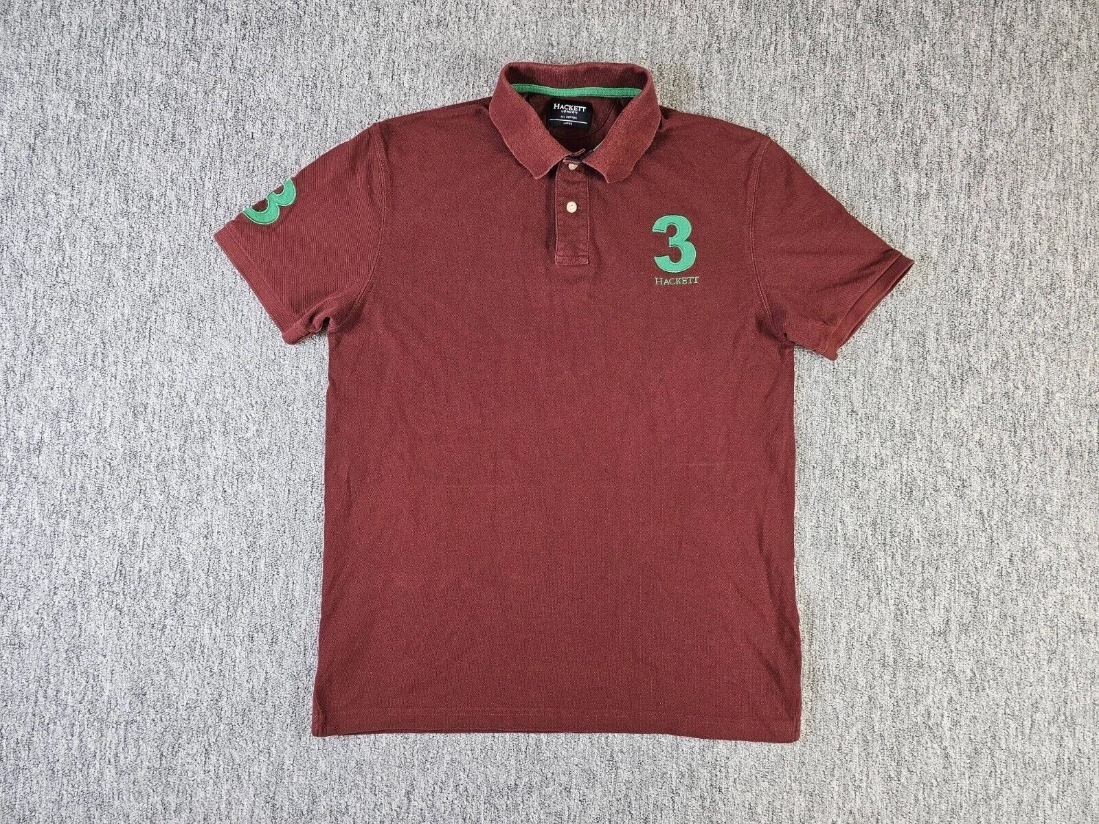 Hackett Hackett London Polo Shirt Bordeaux Number Logo Cotton Men L Size US L / EU 52-54 / 3 - 3 Thumbnail