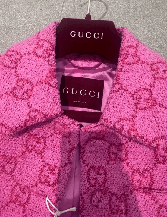 Gucci o1loc1c0226 784828 GG Bouclé Cotton Jacket With Horsebit Size XL / US 12-14 / IT 48-50 - 2 Thumbnail