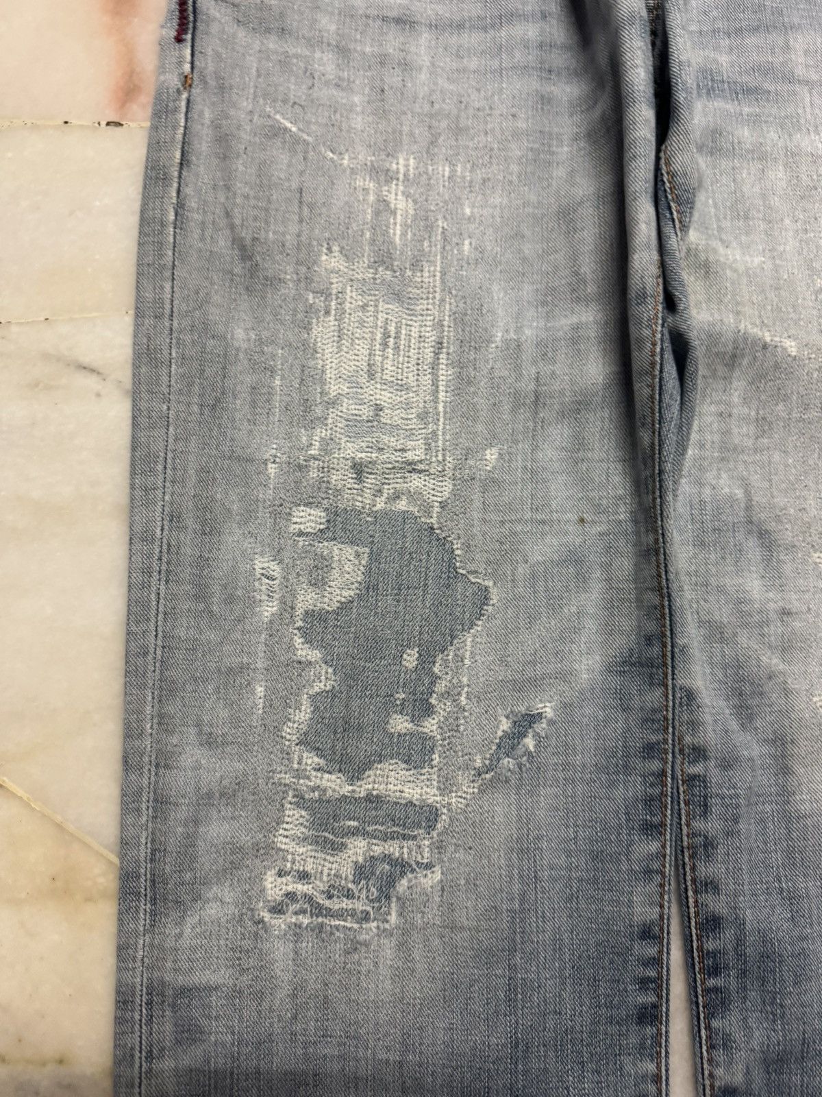 Edwin INSANE SASHIKO BORO 90s EDWIN JEANS Size US 29 - 7 Thumbnail