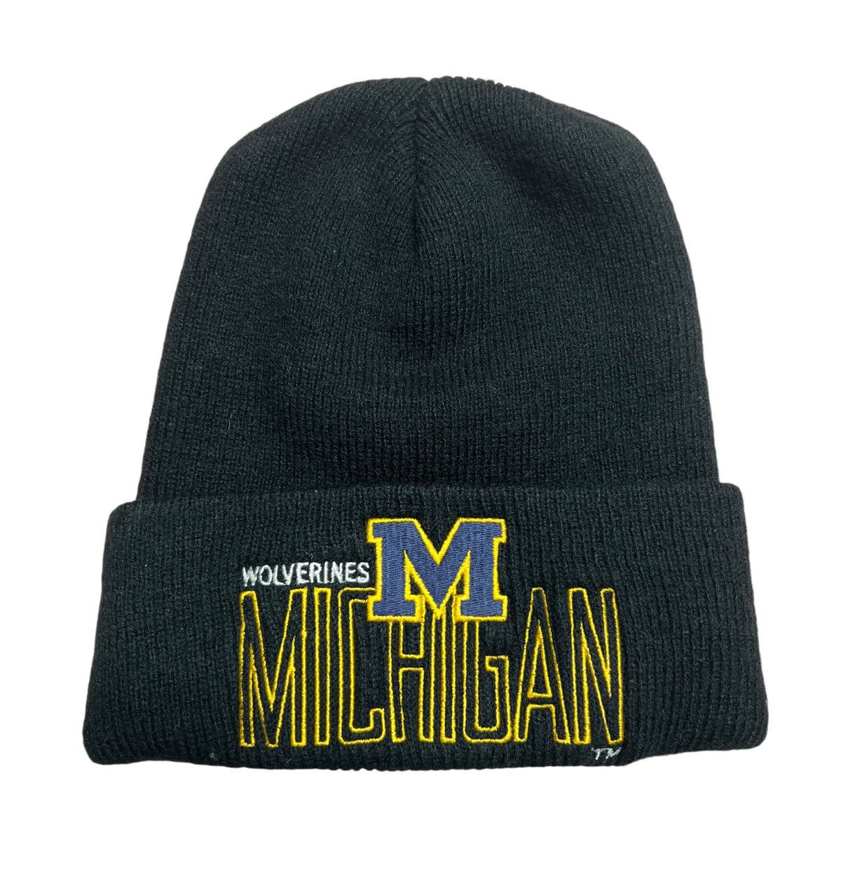 Vintage Michigan Wolverines Beanie Hat Vintage Hughes Brothers Size ONE SIZE - 2 Thumbnail