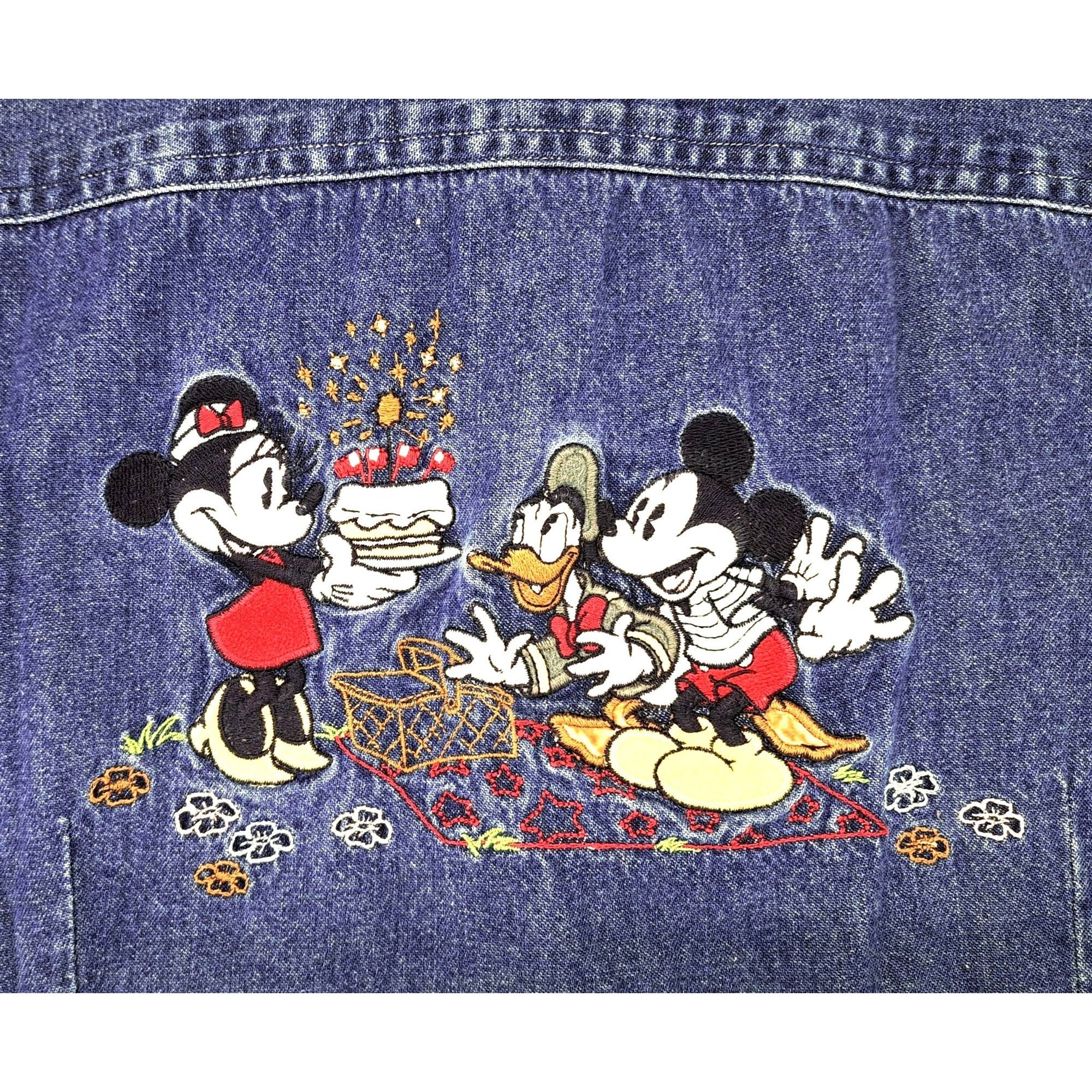 Disney Vintage Disney Store Mickey Mouse Embroidered Denim Button Size S / US 4 / IT 40 - 3 Thumbnail