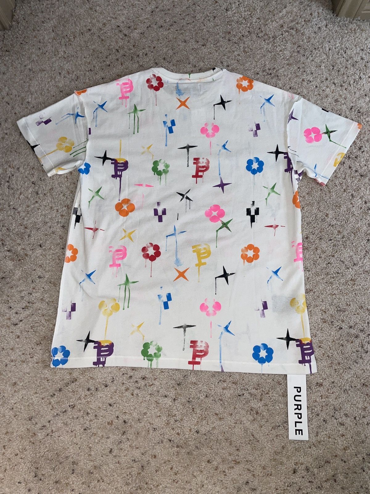Purple Purple Brand Painted Monogram T-Shirt Size US S / EU 44-46 / 1 - 2 Thumbnail