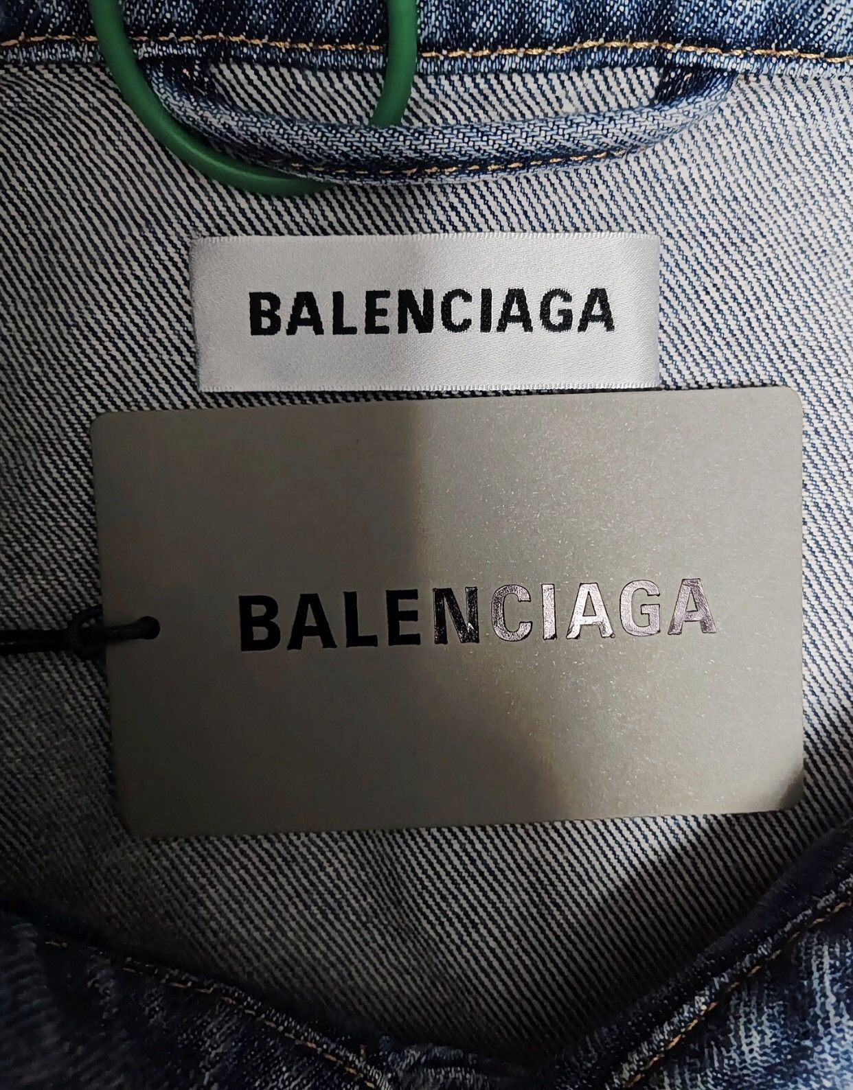 Balenciaga Balenciaga 23ss rhinestone logo vintage denim jacket 2412- Size US S / EU 44-46 / 1 - 4 Thumbnail