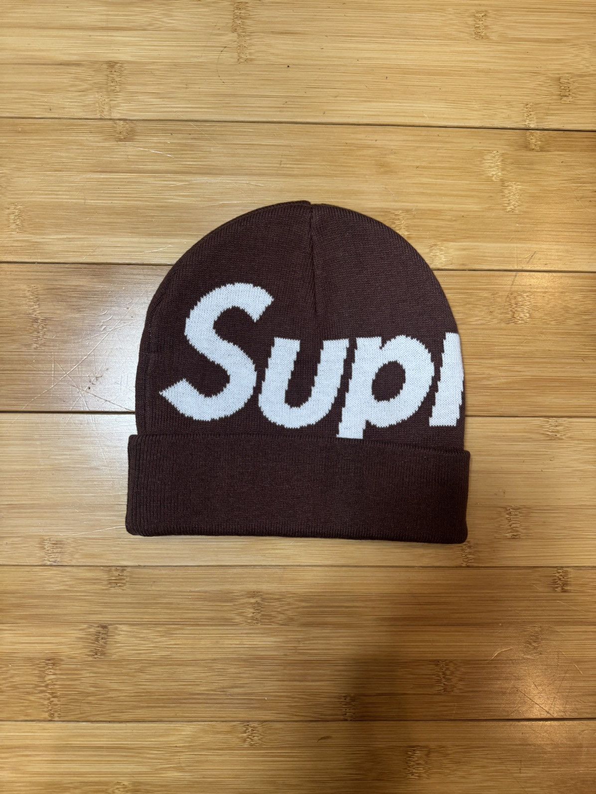 Supreme Supreme Big Logo Beanie - Brown Size ONE SIZE - 1 Thumbnail