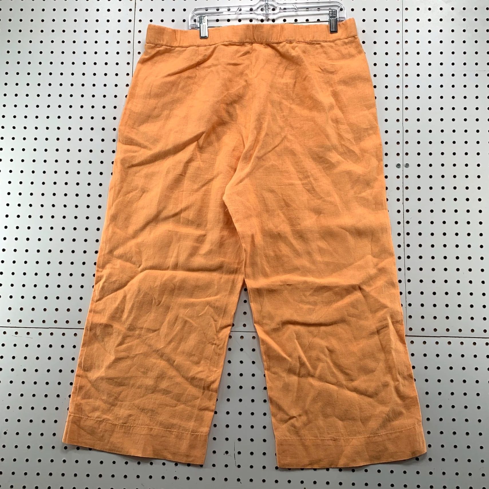 J. Jill J. Jill 100% Linen Cropped Pants Womens Large Orange Wide-Leg Casual Shirt Pants Womens Large Orange Linen Cropped Wide-Leg Size 36" / US 14 / IT 50 - 2 Thumbnail