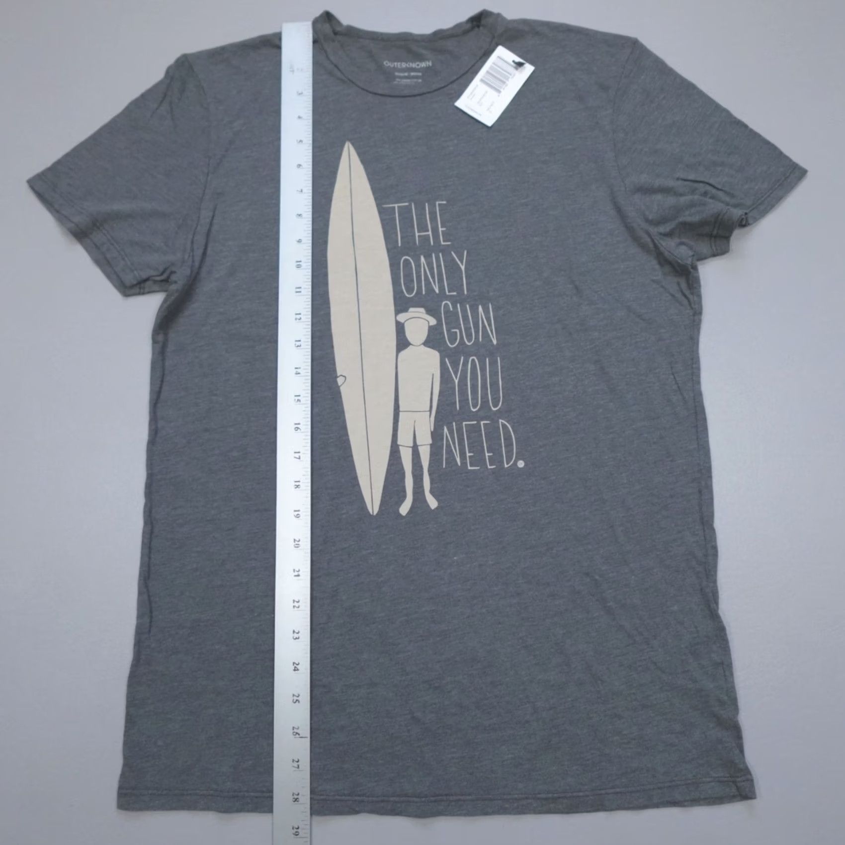 Outerknown Outerknown T-Shirt Men M Surf Grey Organic S/S Graphic Print Crew Neck Short Sleeve Lightweight Quick Dry Breathable Moisture Wicking Tagless Size US M / EU 48-50 / 2 - 5 Thumbnail