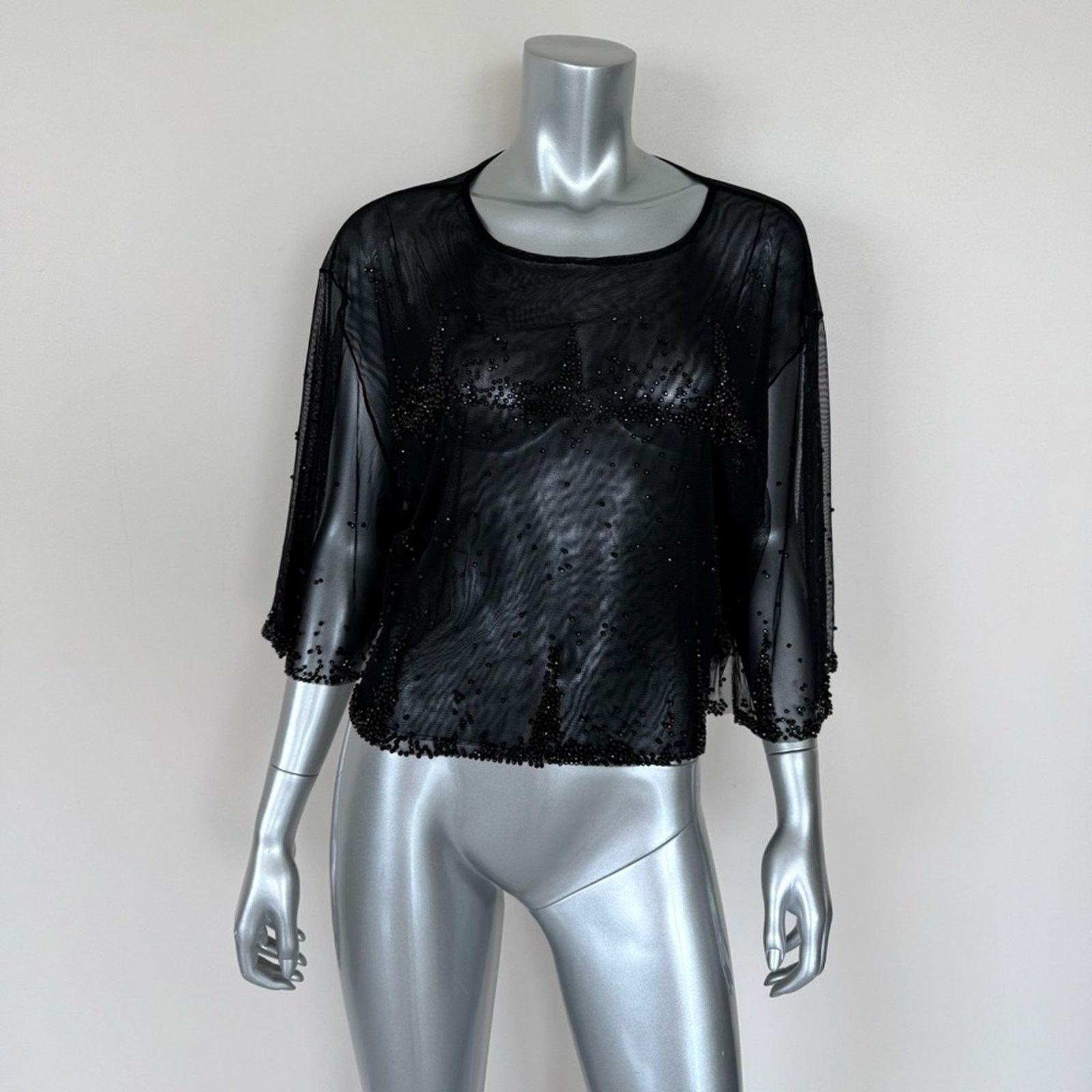 Other Women sheer evening blouse with crystals size L/Xl Size L / US 10 / IT 46 - 2 Thumbnail