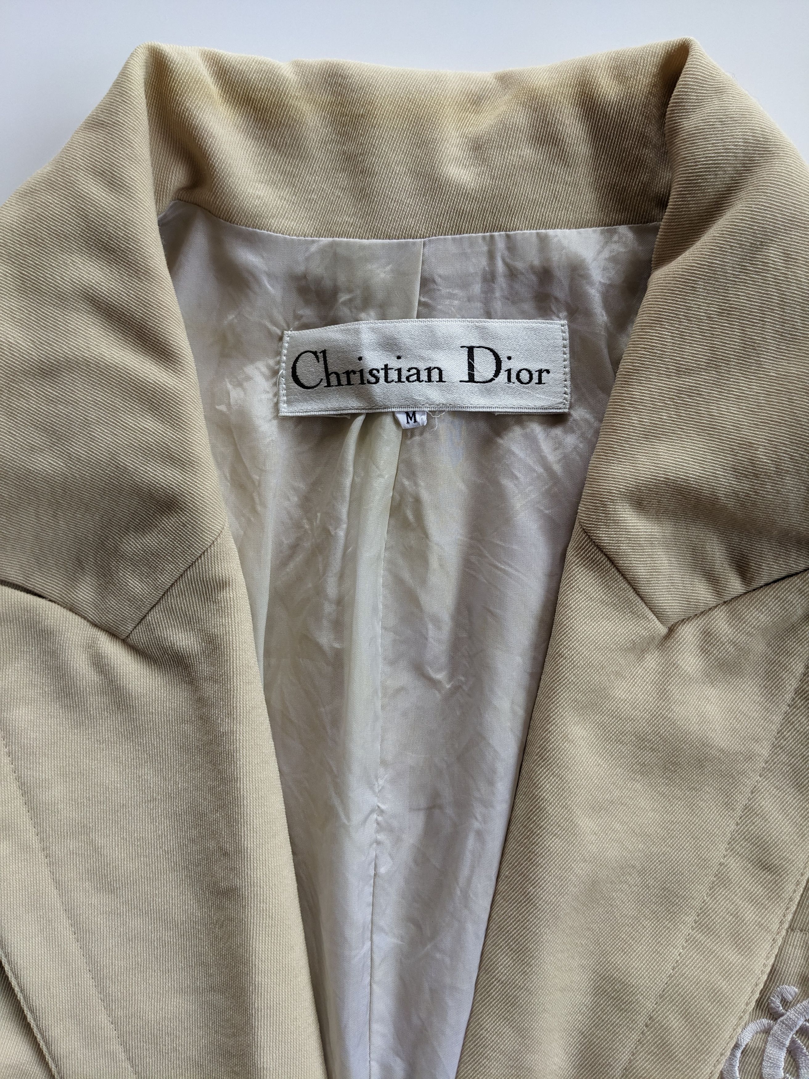 Christian Dior Monsieur × Dior Vintage bullion jacquard beige blazer Size M / US 6-8 / IT 42-44 - 4 Thumbnail
