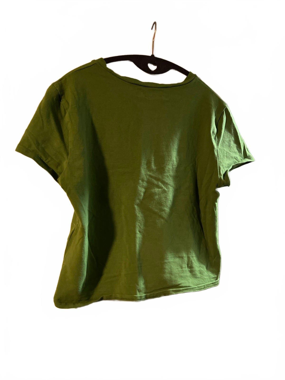 Abercrombie & Fitch Stylish Green Tee - Abercrombie & Fitch Essentials Size L / US 10 / IT 46 - 3 Thumbnail