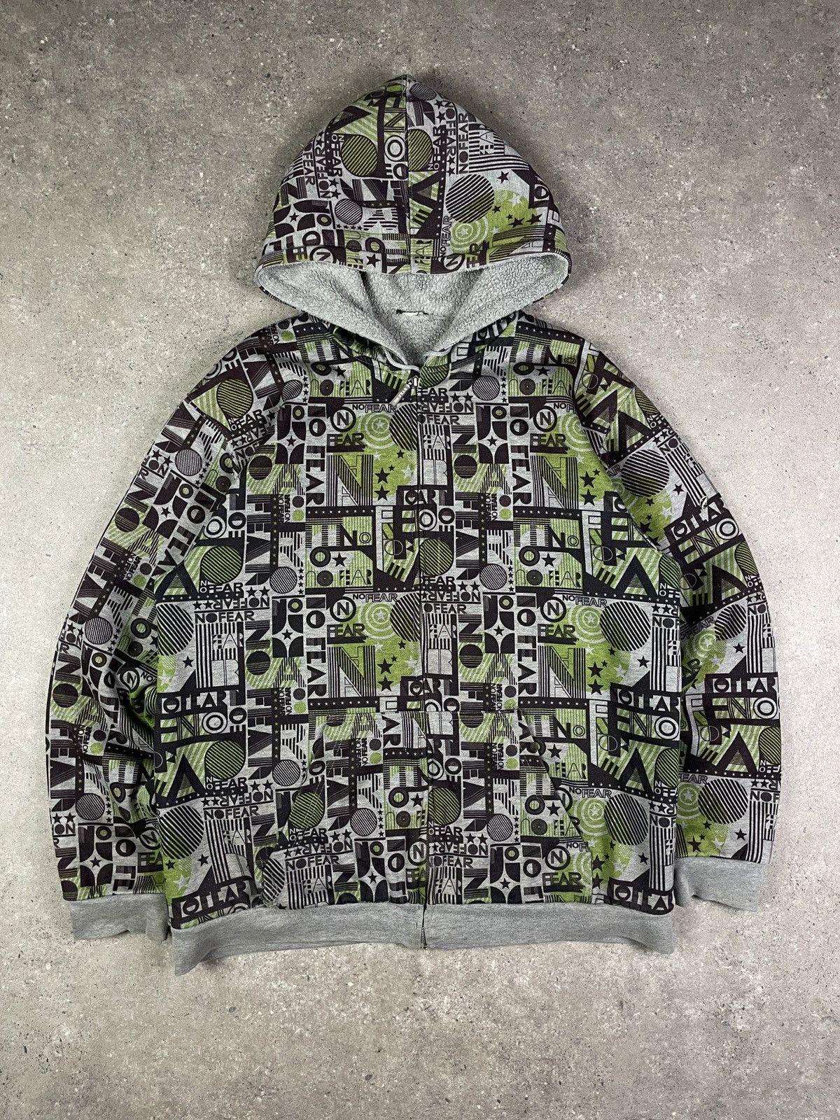 No Fear × Vintage Vintage Crazy Y2K No Fear Hip Hop Hoodie Zip Size US XL / EU 56 / 4 - 1 Thumbnail