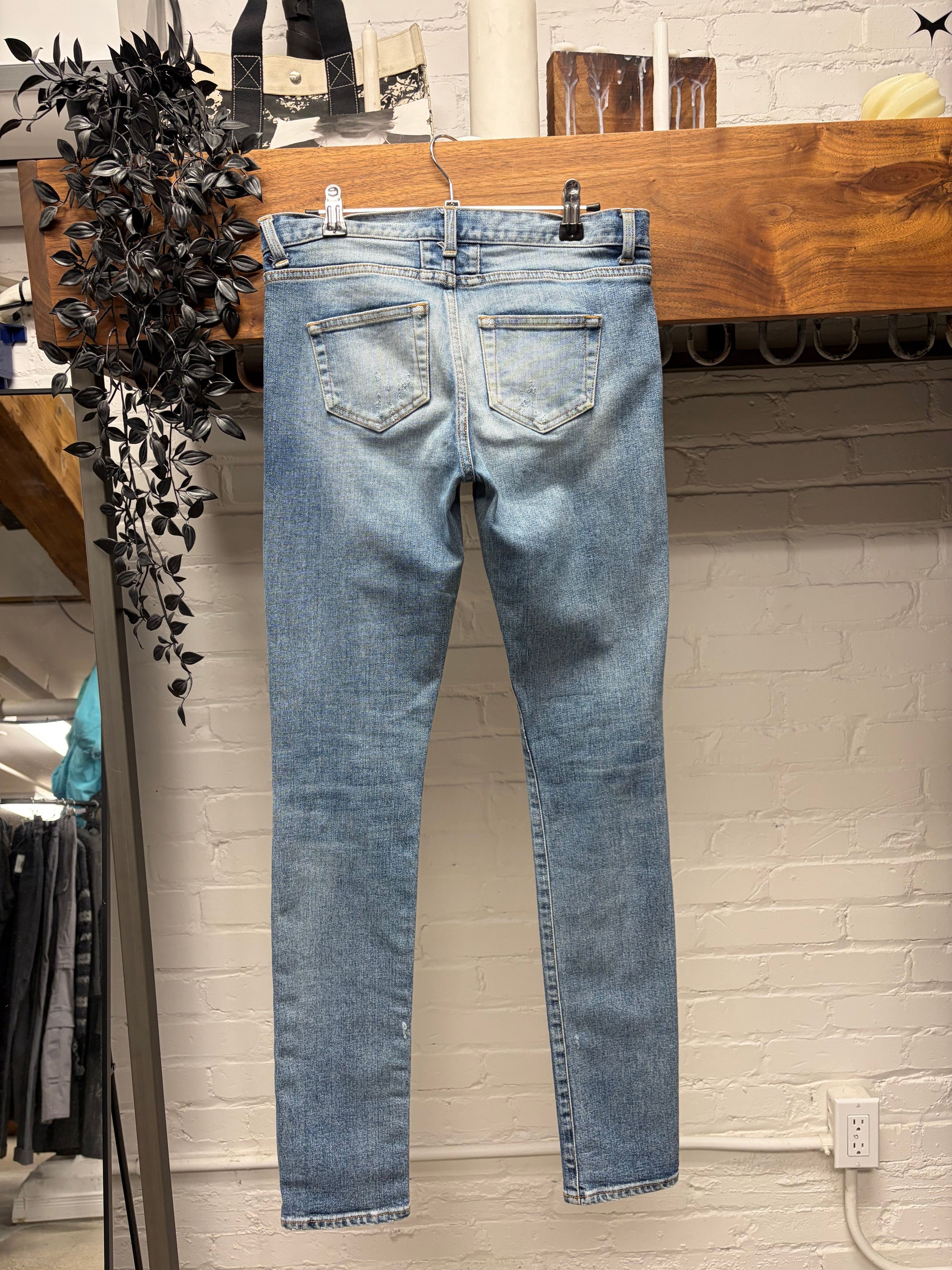 Saint Laurent Paris Saint Laurent ‘Inserted Side Seam’ Blue Skinny Jeans Size US 29 - 4 Thumbnail