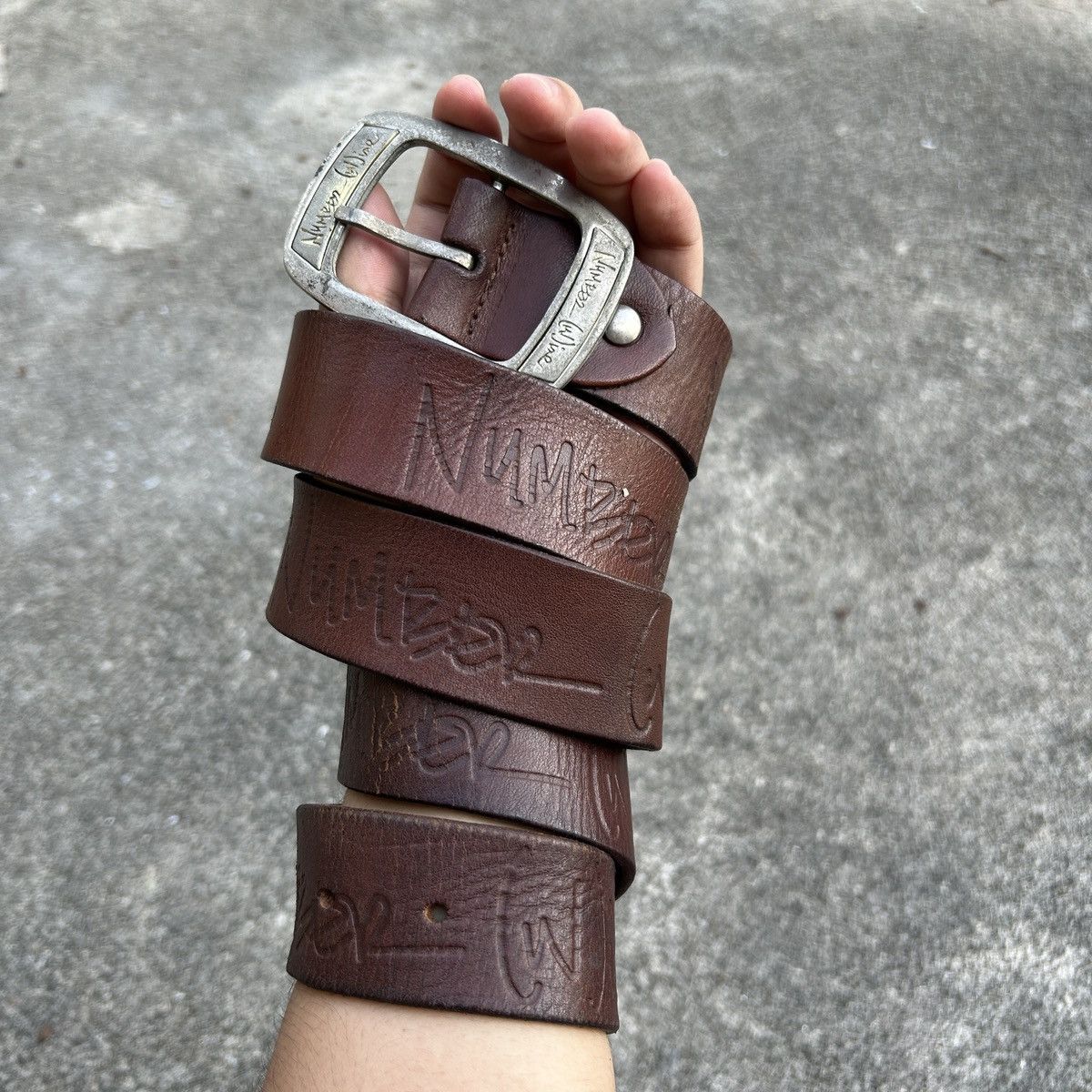 NUMBER (N)INE ナンバーナイン　ベルト Leather belt Number Nine - Takahiro Miyashita Brown size 85 cm in