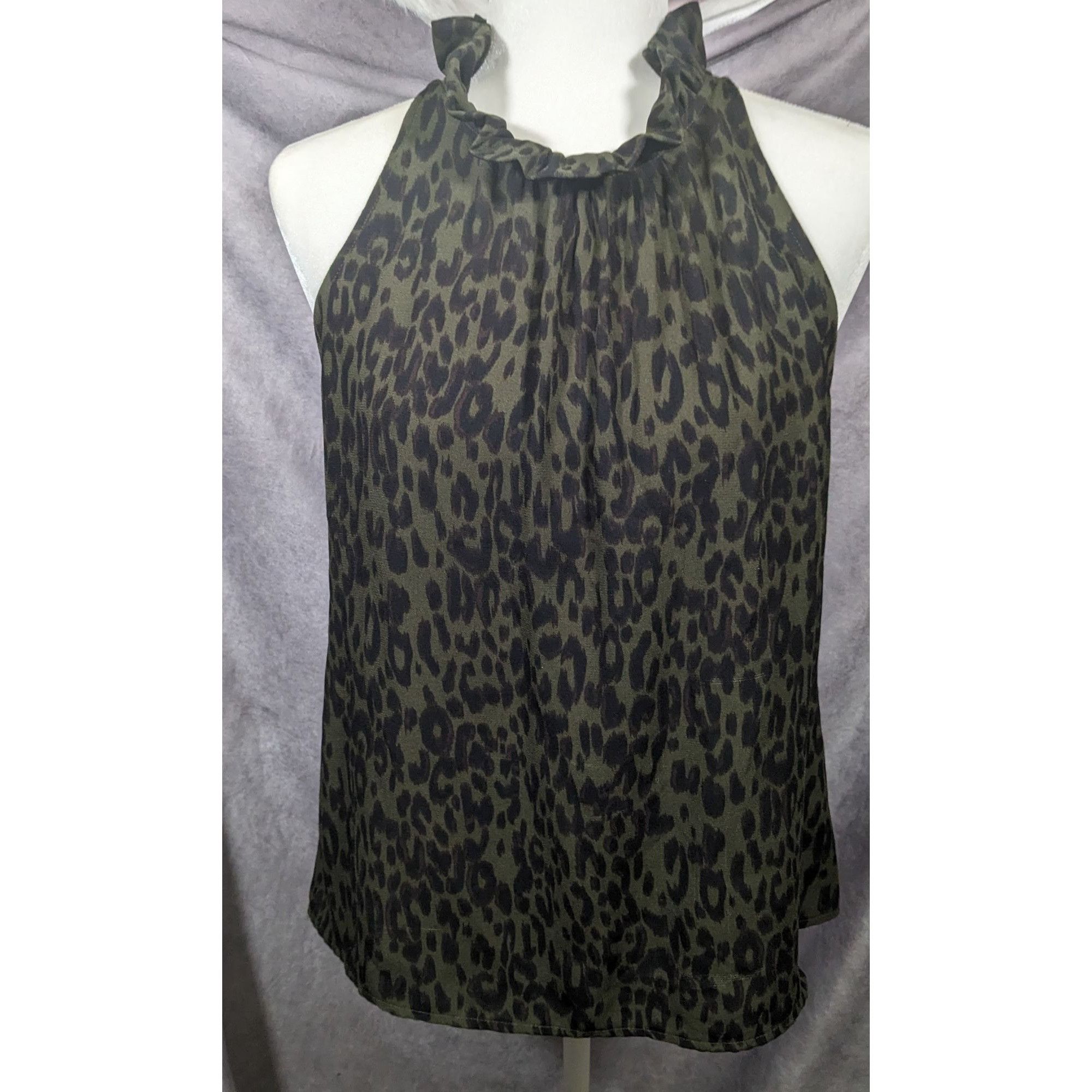 Other Veronica M Black And Brown Leopard Print Sleeveless Ruffle N Size M / US 6-8 / IT 42-44 - 5 Thumbnail
