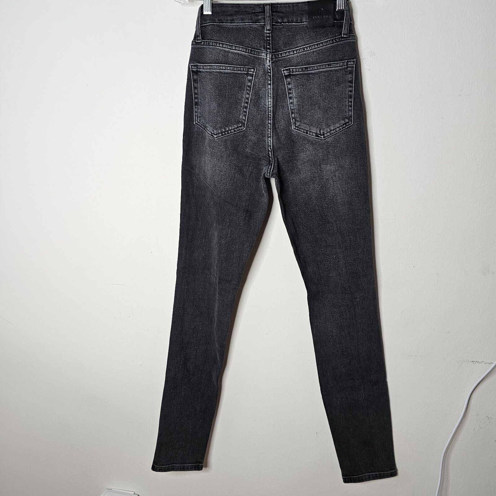 Anine Bing Anine Bing Dark Gray High Waist Skinny Denim Jean 26 Size 26" / US 2 / IT 38 - 2 Thumbnail
