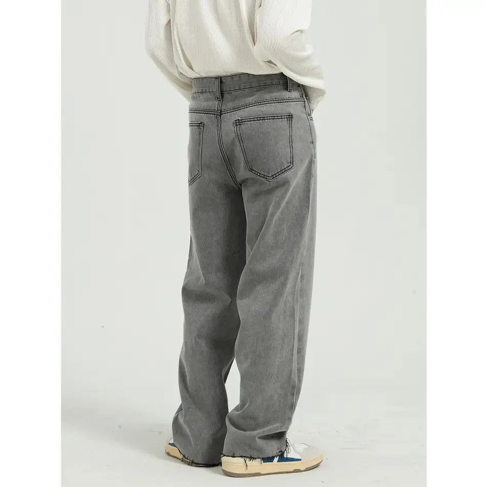 Japanese Brand Retro casual fringed straight leg jeans Size US 32 / EU 48 - 2 Thumbnail