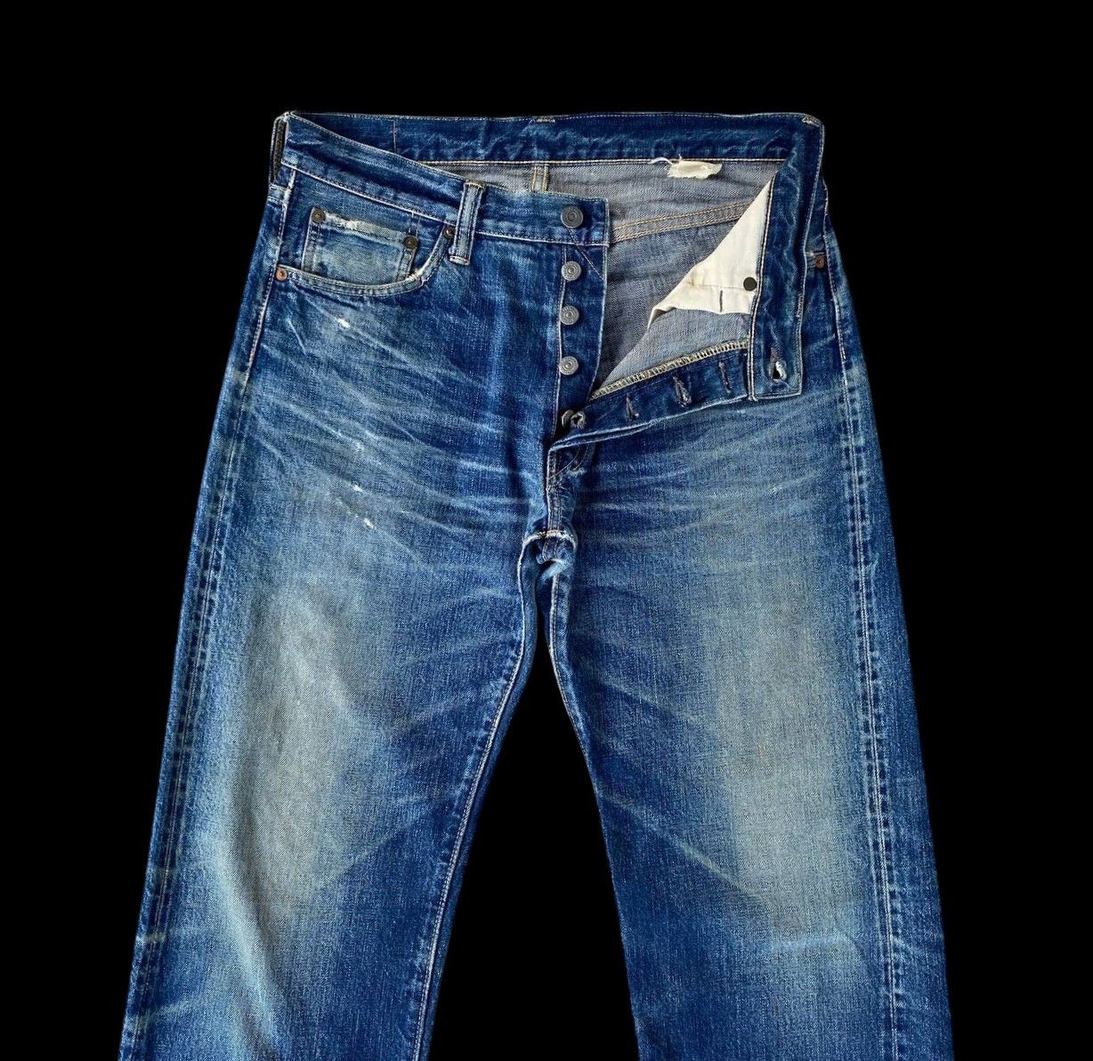 Sugar Cane Vintage Sugar Cane Lot 902 Selvedge Grunge Frayed StarPrint Size US 31 - 10 Thumbnail