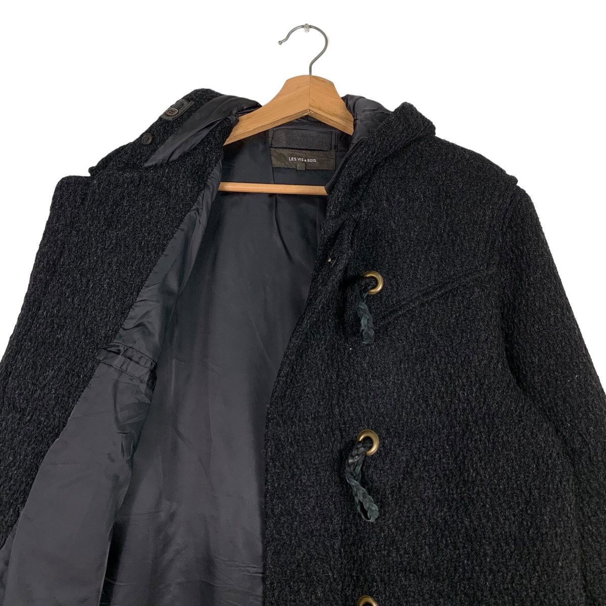 Japanese Brand LES VIS a BOIS Hooded Duffle Coat Wool Overcoat #0378-C17 Size US M / EU 48-50 / 2 - 10 Thumbnail