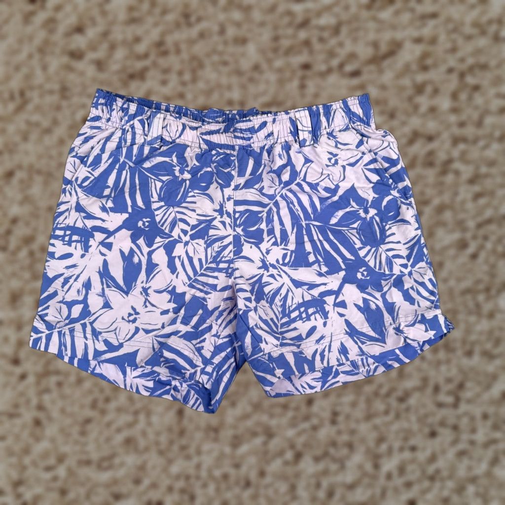 Pinko Columbia Shorts Men Small Pink Blue Floral PFG Elastic Nylon Fishing Boating Size US 29 - 1 Thumbnail