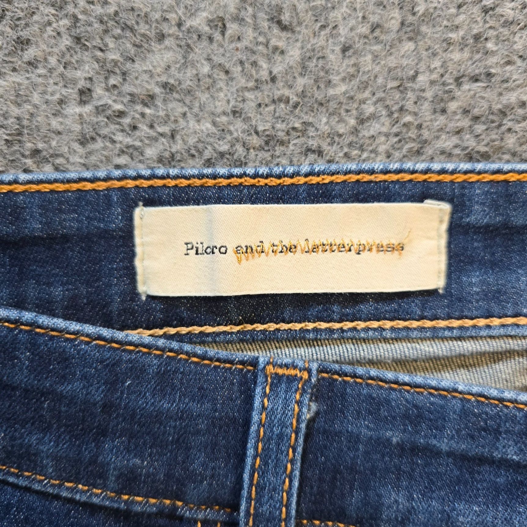 Vintage Pilcro Anthropologie Jeans Womens 32 Blue Serif Skinny Slim Mid Rise Capsule Size 24" / US 00 / IT 34 - 4 Thumbnail