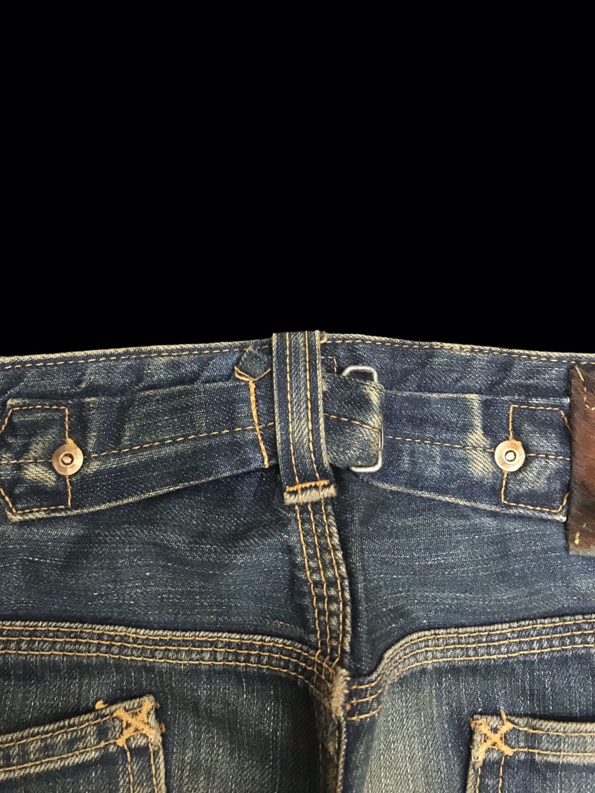 Lee 💥90s Style💥Lee COWBOY Selvedge Cinch Back Faded Denim F127 Size US 29 - 19 Thumbnail