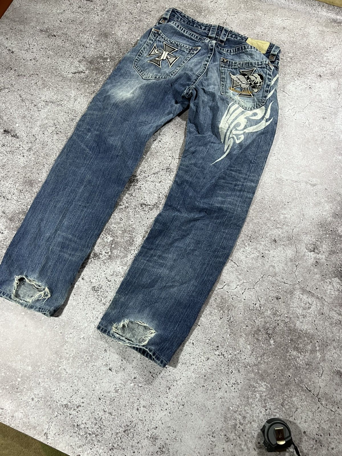 Flagstuff Vintage Choppers Style Y2K distressed faded pants Denim Size US 34 / EU 50 - 2 Thumbnail