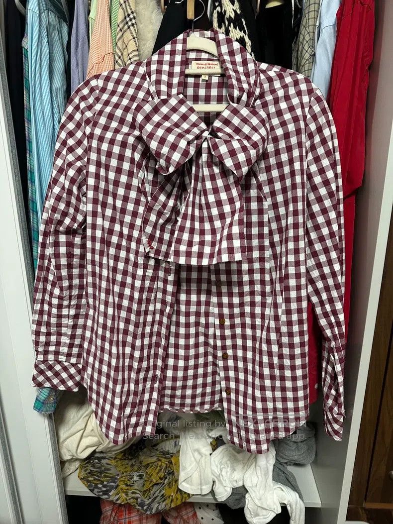 Vivienne Westwood Vivienne Westwood Red Plaid Big Bow Shirt Size M / US 6-8 / IT 42-44 - 1 Thumbnail