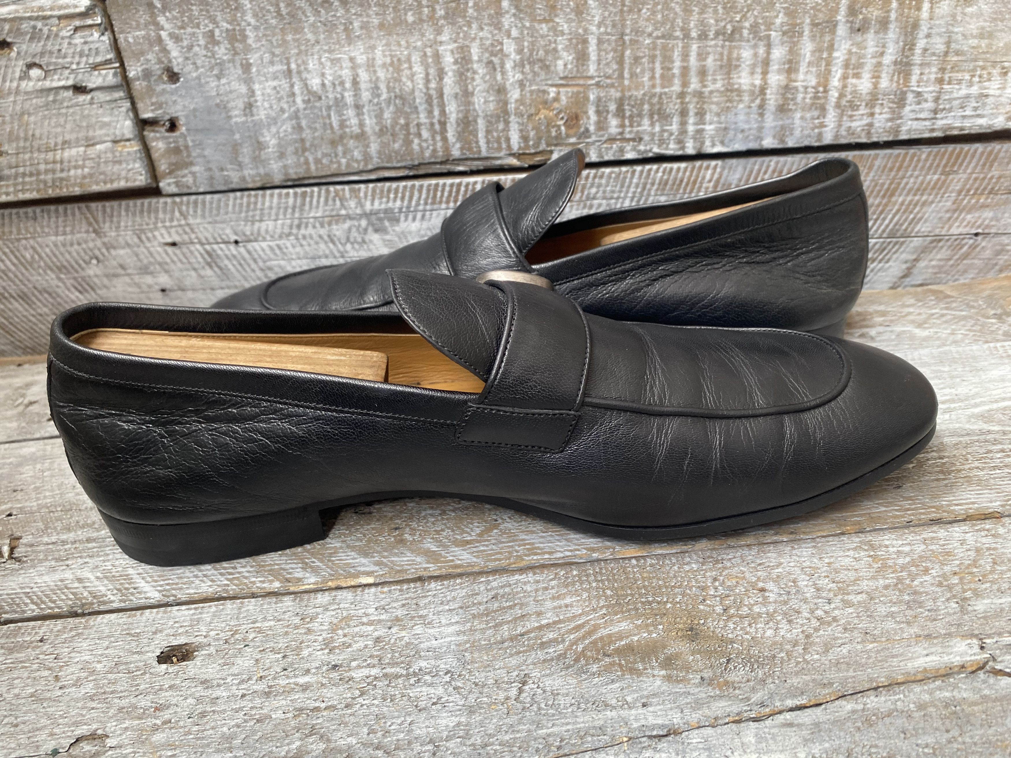 Gucci Gucci GG logo loafer horsebit black leather loafer uk 10 Size US 11 / EU 44 - 13 Thumbnail