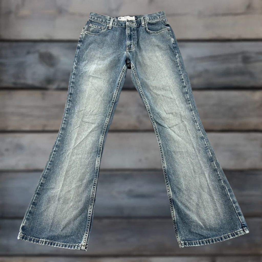 American Eagle Outfitters VINTAGE American Eagle Outfitters Jeans Womens 4 Flare Bootcut Denim Cotton 5-Pocket Zipper Button Logo 90s Retro Size 27" / US 4 / IT 40 - 1 Thumbnail