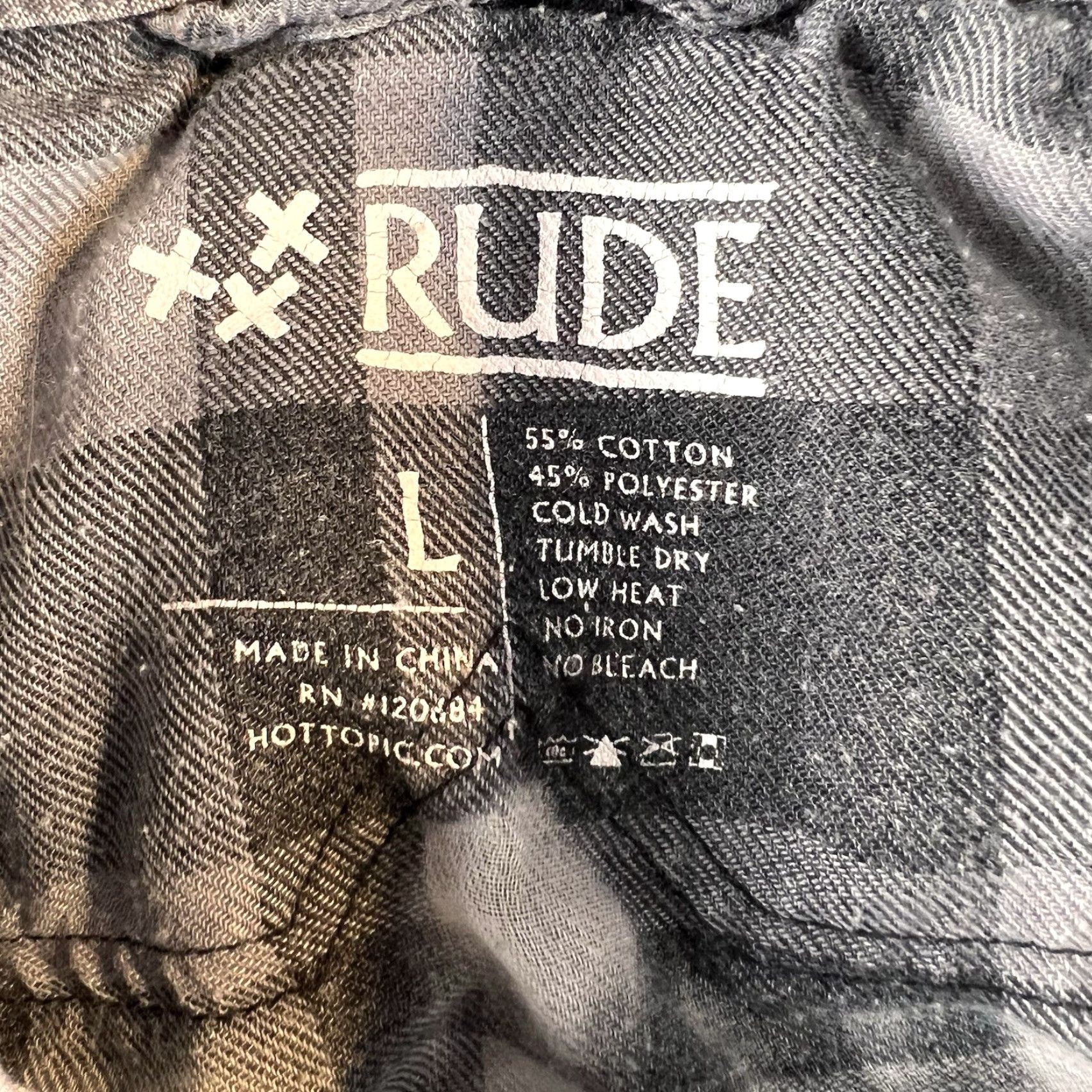 Vintage XXX RUDE Shirt Mens L Black Gray Plaid Long Sleeve Button Up Size US L / EU 52-54 / 3 - 3 Thumbnail