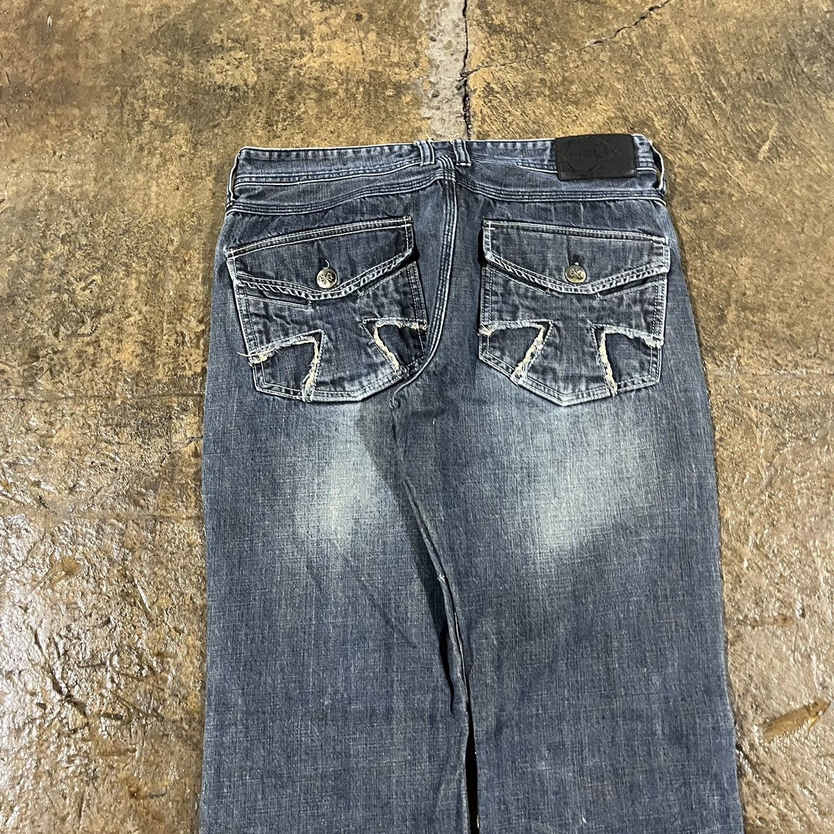 Affliction × JNCO × Vintage Crazy Y2K Affliction Style Cross Jeans Boot Cut Wide Leg Size US 34 / EU 50 - 5 Thumbnail