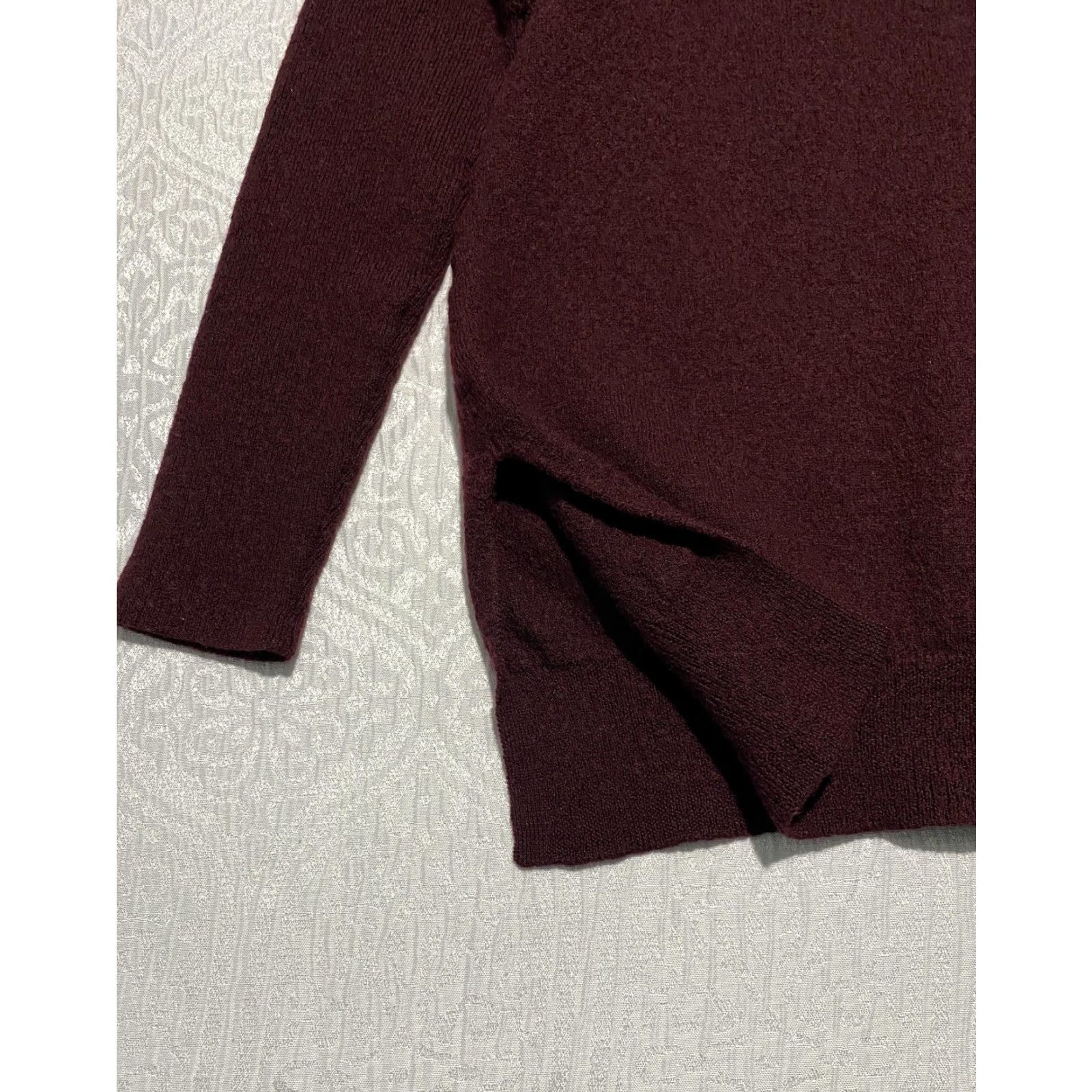 Cynthia Rowley Cynthia Rowley Sweater Womens Small Burgundy Merino Wool Turtleneck Raglan Knit Size S / US 4 / IT 40 - 7 Thumbnail