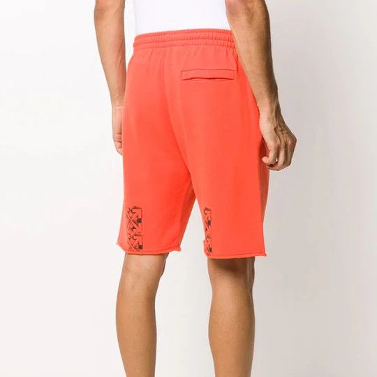 Off-White Orange Sprayed Stencil Arrows Logo Sweatshorts Size US 26 / EU 42 - 2 Thumbnail