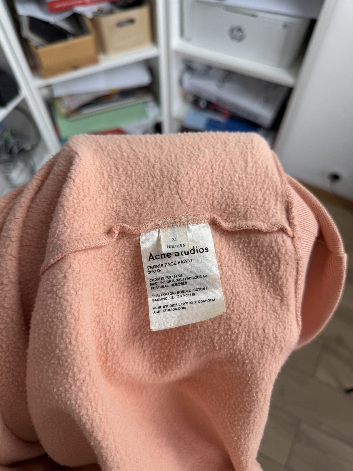 Acne Studios × Designer Acne Studios face logo peach hoodie XS fit S streetwear Size US S / EU 44-46 / 1 - 5 Thumbnail
