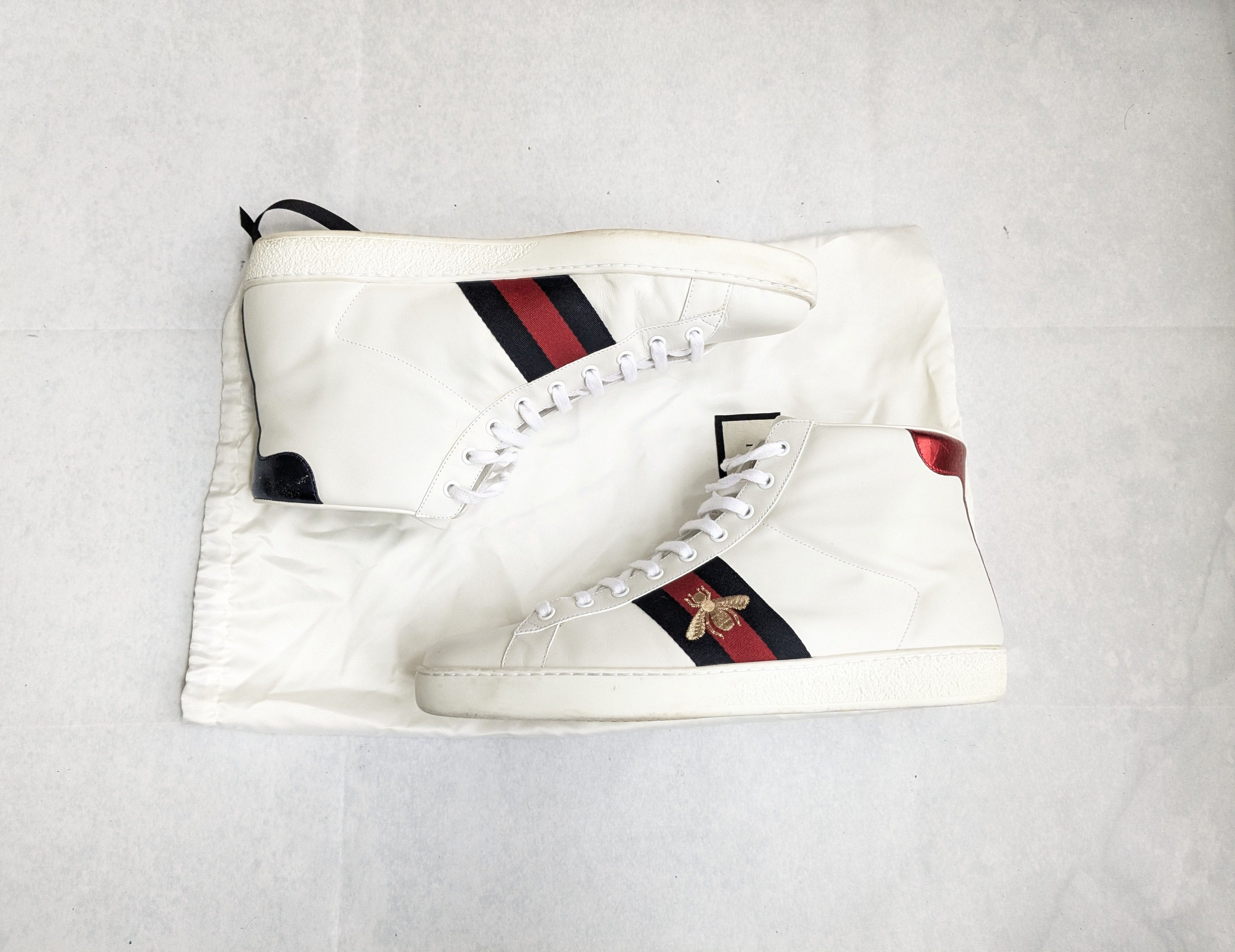 Gucci Gucci Ace Sneakers White 11.5 High Top Leather Size US 11.5 / EU 44-45 - 1 Thumbnail