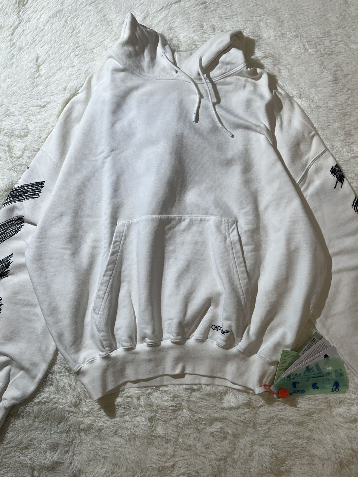 Off-White Off-White Diag Scribble Diag Print White Hoodie Size US XL / EU 56 / 4 - 2 Thumbnail