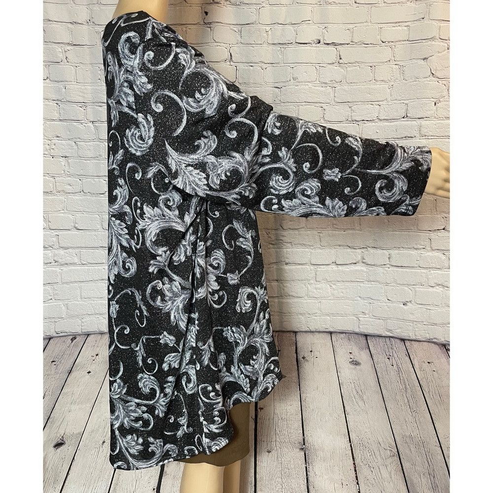 Other NWT New Susan Graver Printed Lurex Black Grey Knit Top Size Size 3XL / US 20-22 - 3 Thumbnail