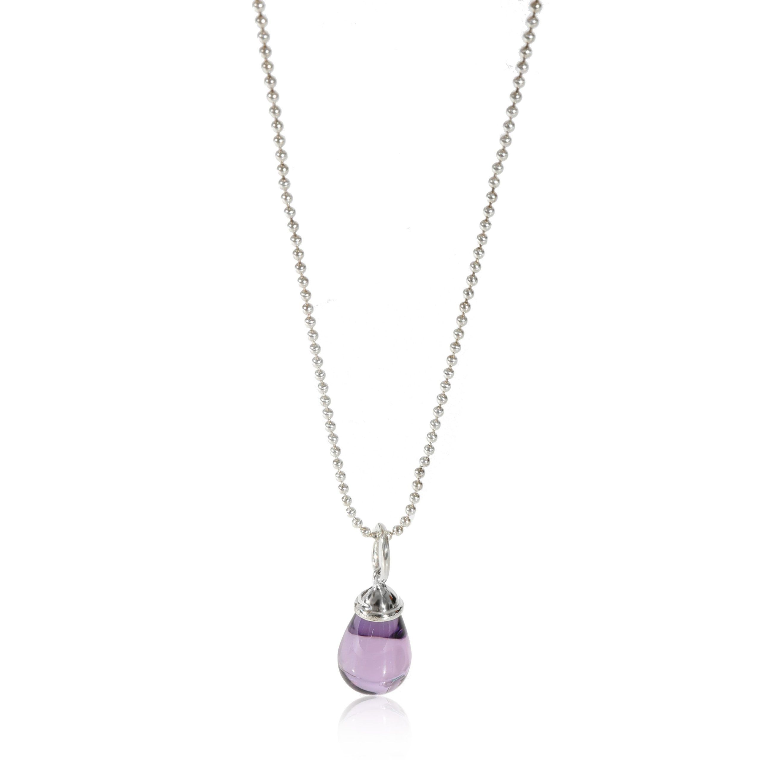 image of Tiffany Co Tiffany & Co. Paloma Picasso Amethyst Drop Pendant In Sterling Silver, Women's