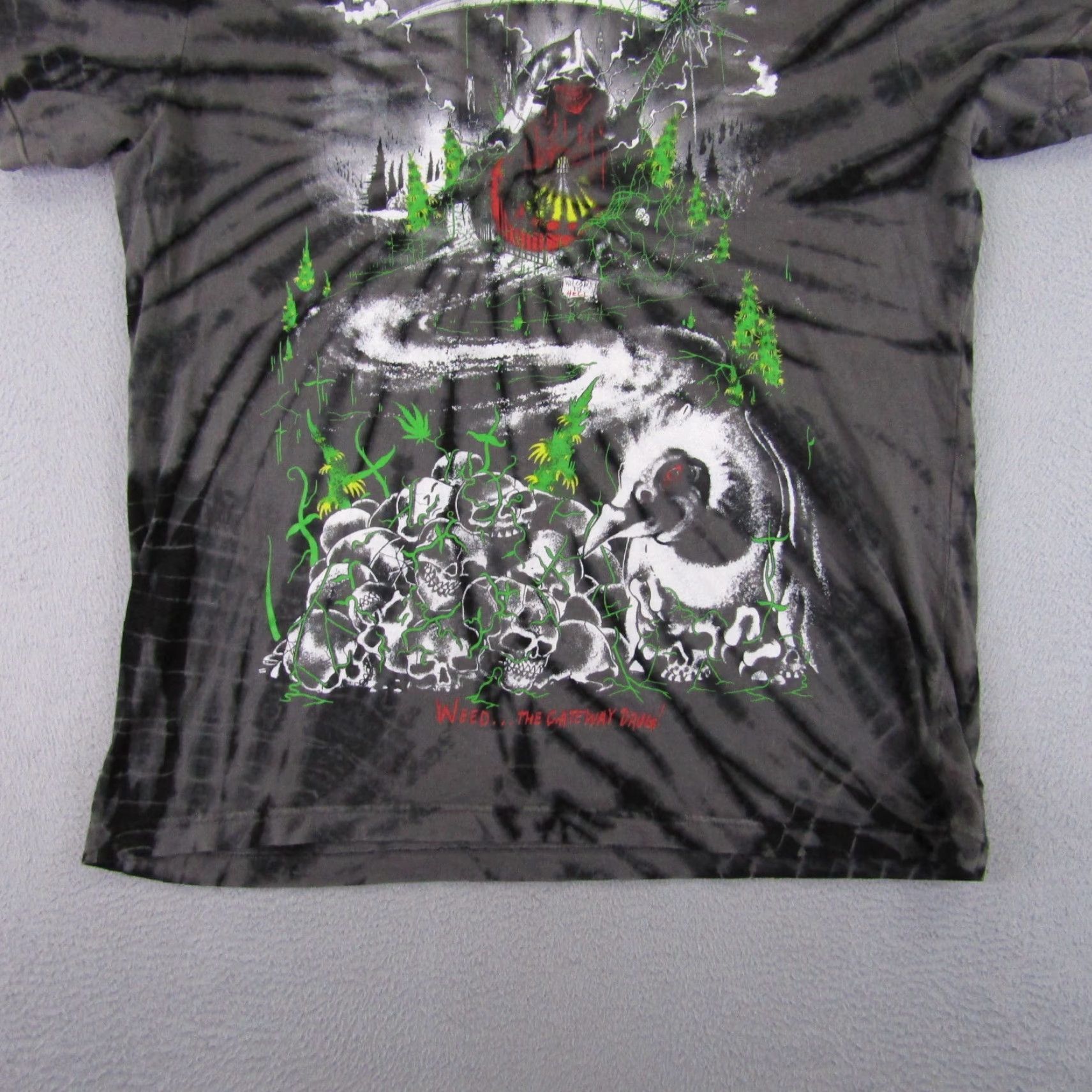 Vintage Teenage Shirt Mens M Gray Tie Dye Skull Tee Geometric Graphic Print Size US M / EU 48-50 / 2 - 5 Thumbnail
