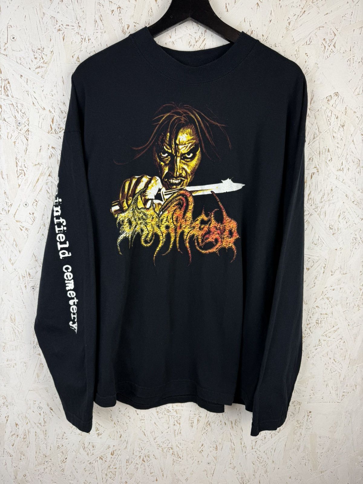 Band Tees × Vintage 1991 Entombed Clandestine Earache Black Metal