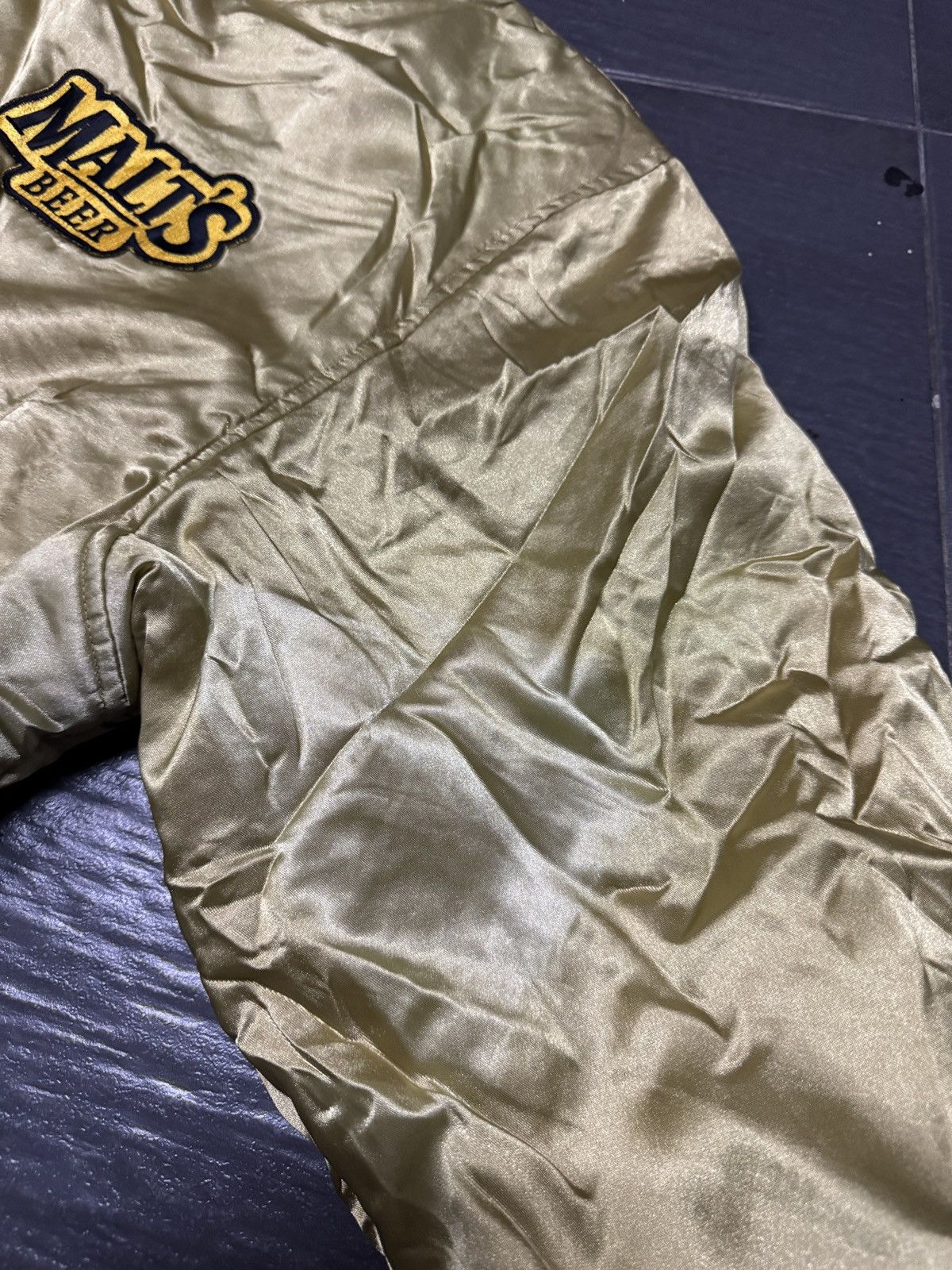 Vintage Vintage Malt’s Beer Baseball Bomber Riversable Jacket Size US L / EU 52-54 / 3 - 4 Thumbnail