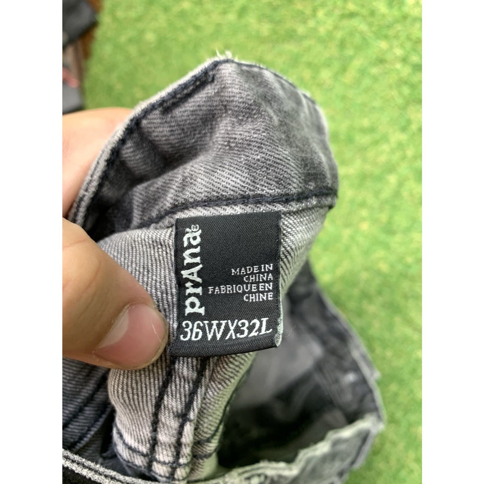 Prana PrAna Jeans Mens 36x32 Black Denim Stretch Outdoor Hiking Casual Breathe Grey Size US 36 / EU 52 - 4 Thumbnail