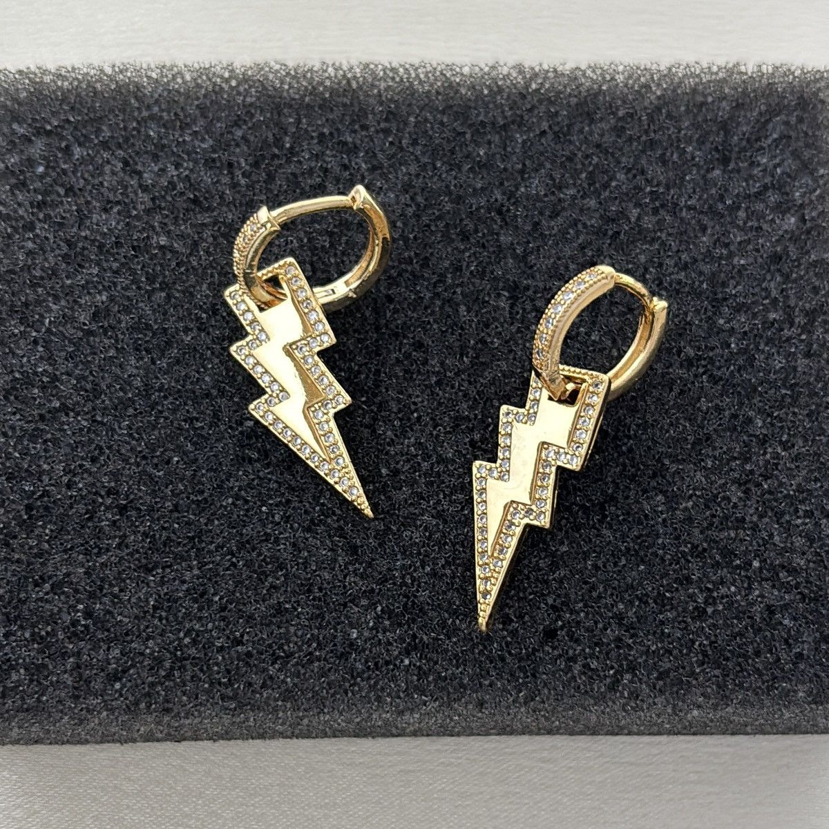 Other CZ Lightning Dangle Drop Earrings for Men Women Size ONE SIZE - 3 Thumbnail