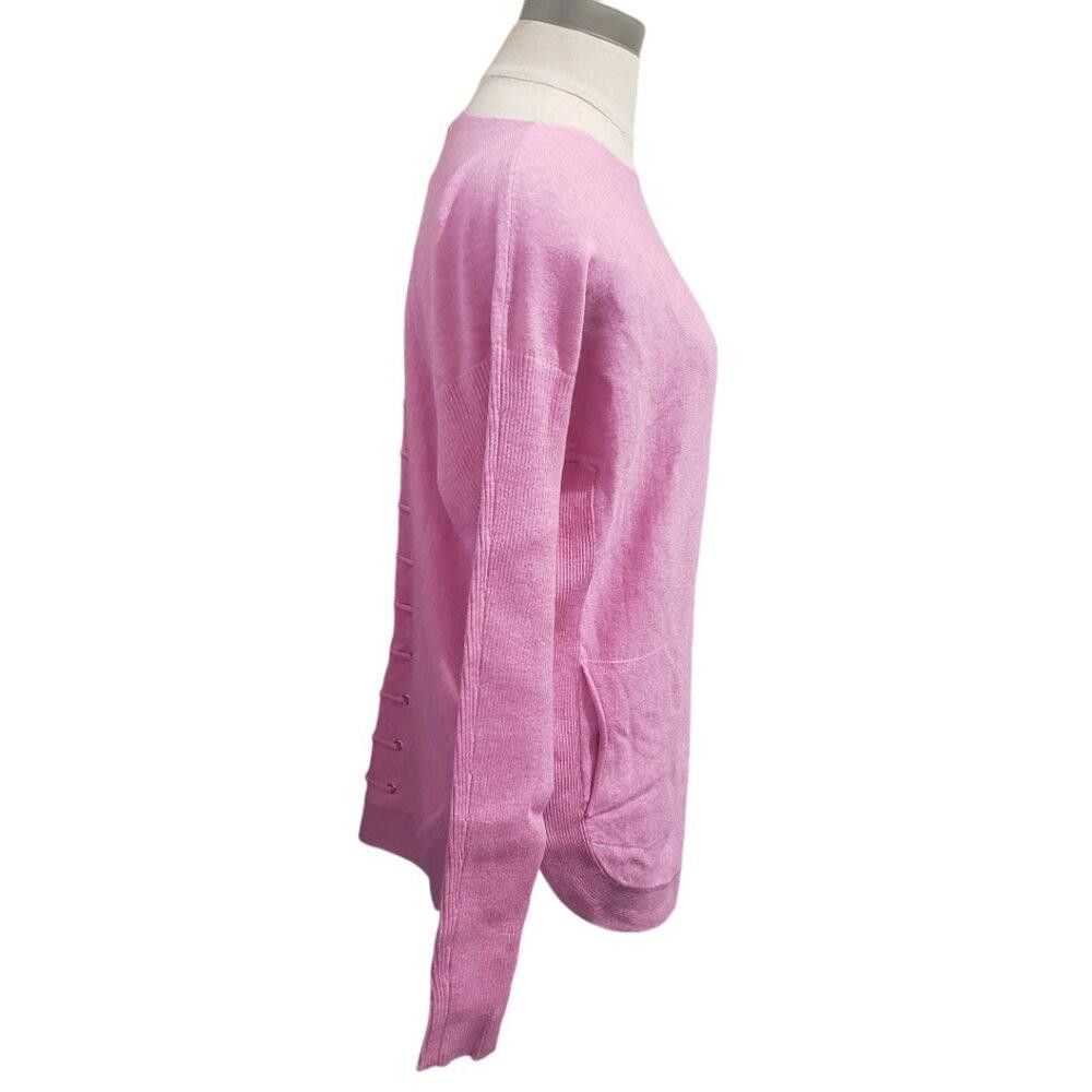 Designer CT1951 Charlie B Pink Long Sleeve Crew Neck Sweater P/S Size S / US 4 / IT 40 - 4 Thumbnail