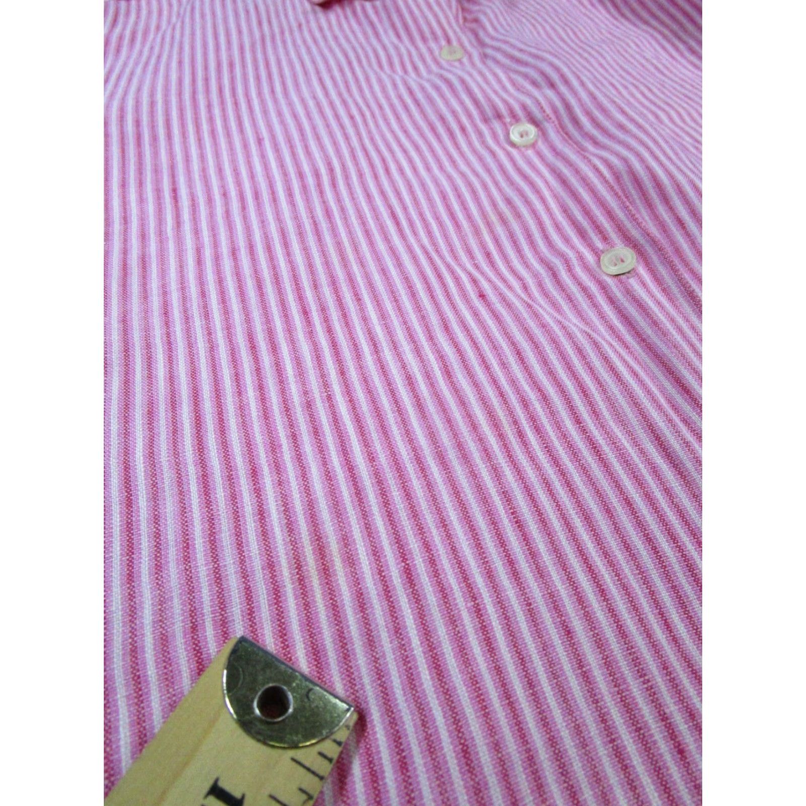 Liz Claiborne Liz Claiborne Shirt Womens Medium Multicolor Linen Button-Up Size M / US 6-8 / IT 42-44 - 6 Thumbnail