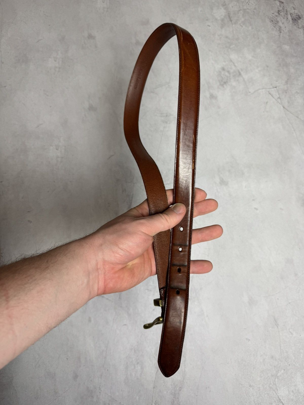 Polo Ralph Lauren × Ralph Lauren × Vintage Polo Ralph Lauren Belt Brown Leather Size ONE SIZE - 7 Thumbnail