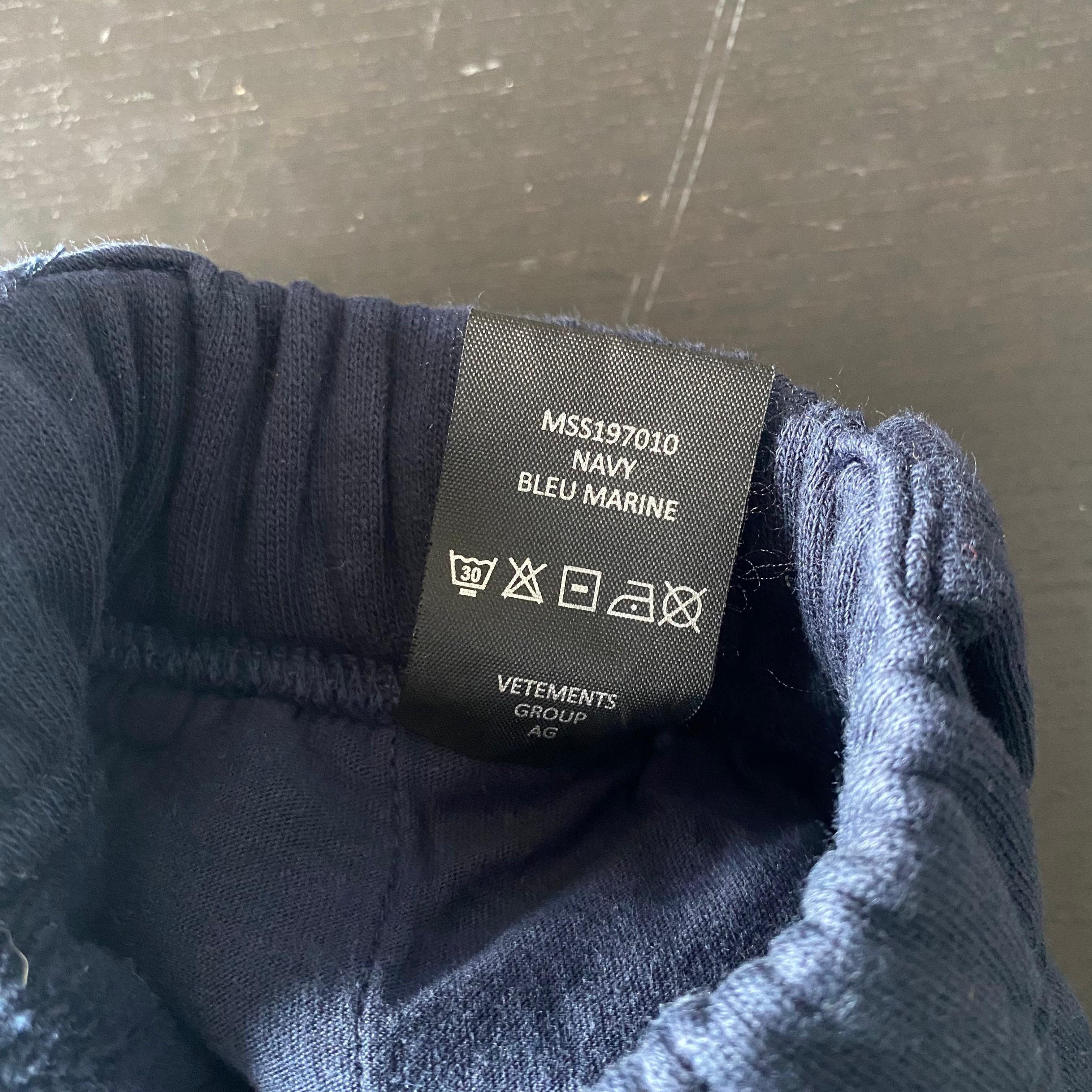 Vetements Runway Navy Blue Simple Logo Sweatpants Size US 28 / EU 44 - 10 Thumbnail