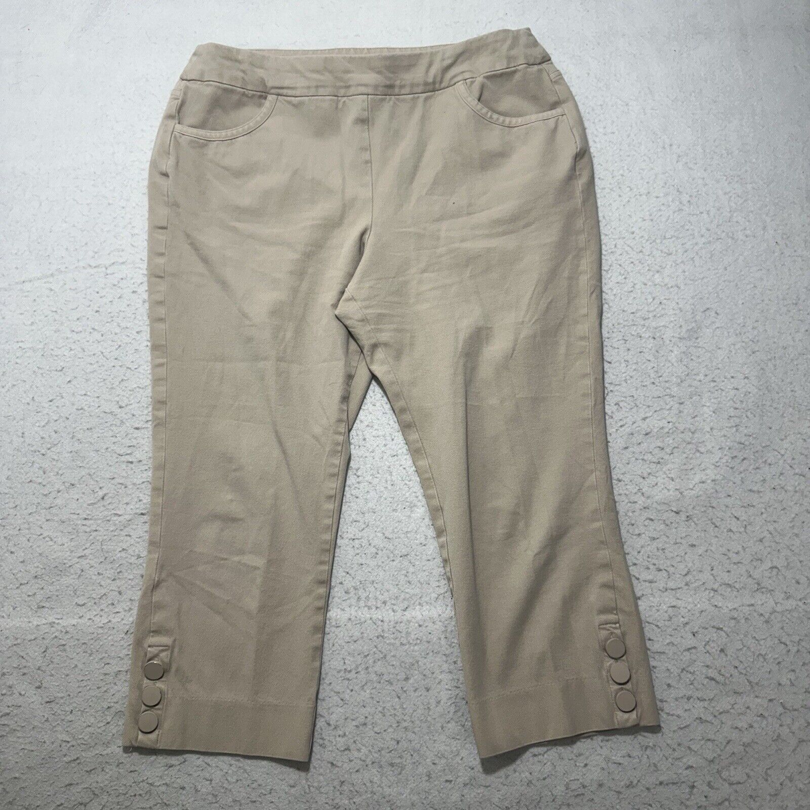 Other Soft Surroundings PM Beige Pull On Capri Pants Stretch Size 32" / US 10 / IT 46 - 1 Thumbnail