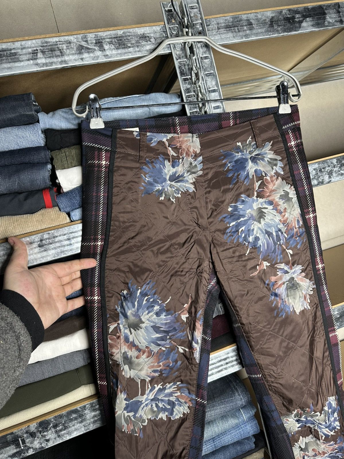 Dries Van Noten Dries Van Noten Quilted Floral Plaid Pants Size 36 Size 26" / US 2 / IT 38 - 4 Thumbnail